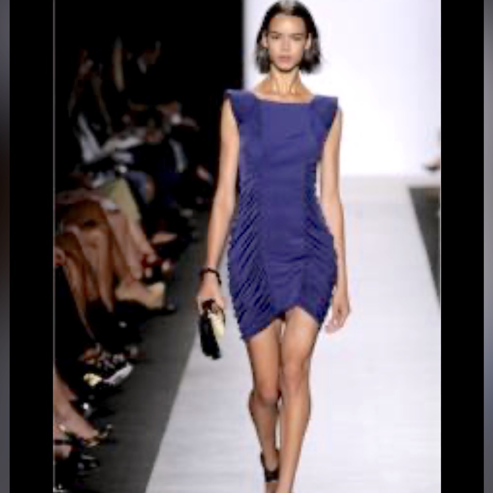 BCBG Max Azria - Deep Purple
Shoulder Padded Ruched Dress | Size XS
